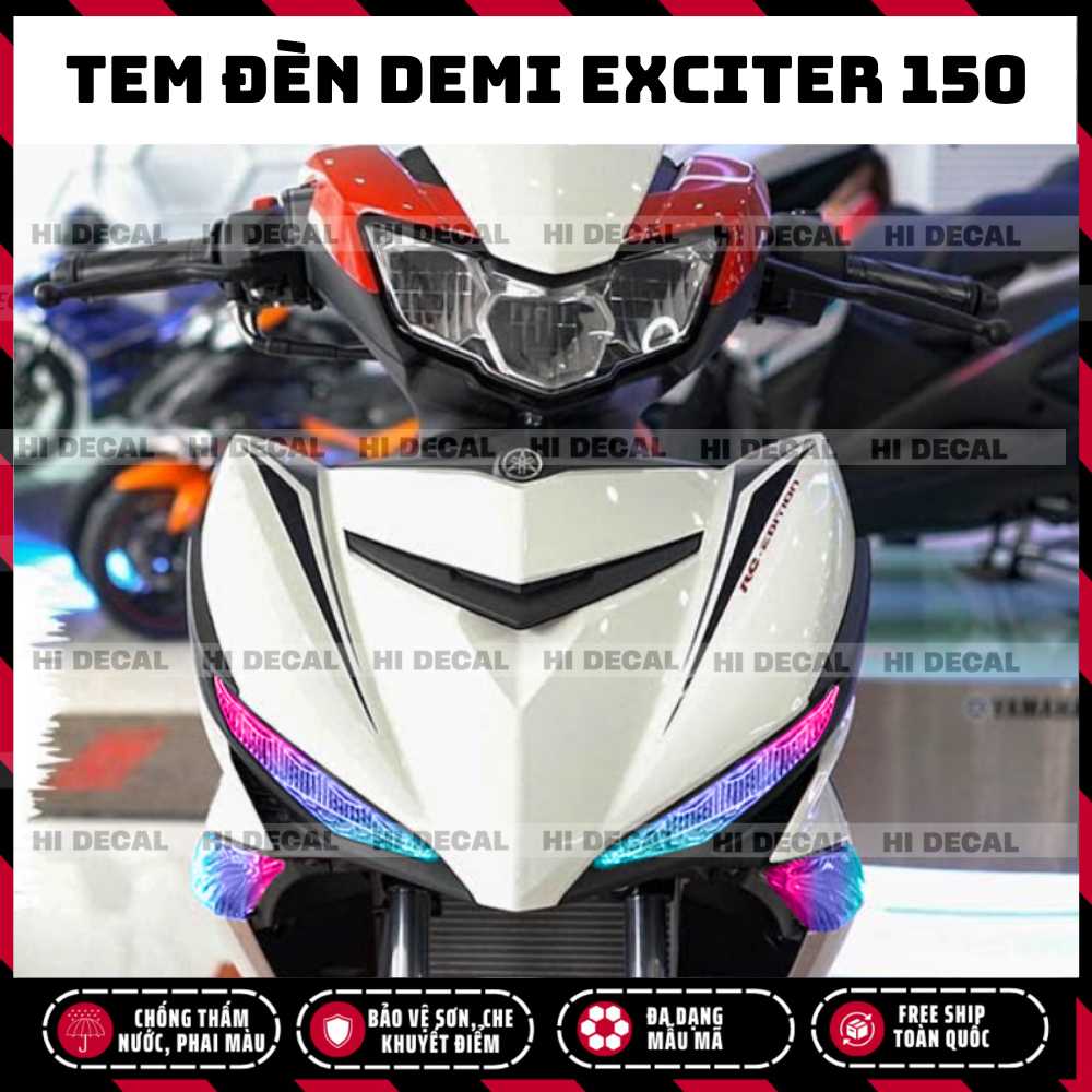 Tem dán đèn demi - xi nhan Exciter 150 decal dán đổi màu demi ex 150, chống nước chống phai màu | Tặng tem simpsons