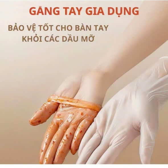 Combo 50 cái,100 cái,300 cái Găng tay PE nilon dai trong suốt không mùi,không bột, trống nước,an toàn cho da tay