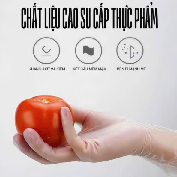 Combo 50 cái,100 cái,300 cái Găng tay PE nilon dai trong suốt không mùi,không bột, trống nước,an toàn cho da tay