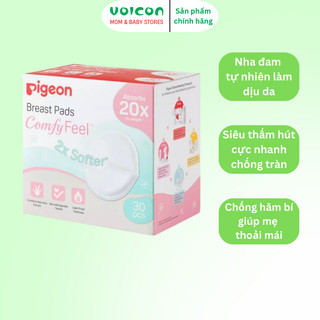 Miếng Lót Thấm Sữa Nha Đam Pigeon Siêu Thấm Hút Kháng Khuẩn Làm Dịu Da Mẹ Hộp 30 Miếng Chính Hãng