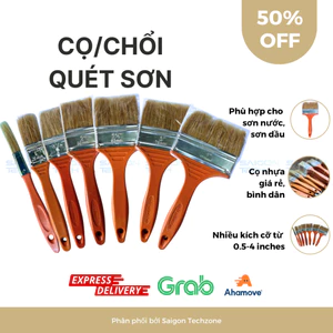 Cọ Quét Sơn/Chổi Quét Sơn Cán Nhựa Màu Cam Size 1.5in (3.8cm), Có Giá Sỉ Bán Buôn