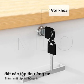 Nido Tủ Hồ Sơ Văn Phòng Bằng Gỗ Có Khóa - Tủ Đựng Tài Liệu Di Động Có Bánh Xe Để Gầm Bàn Tiện Lợi