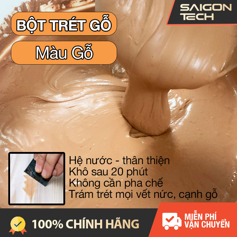 BỘT TRÉT GỖ - WOOD FILLER MÀU VÀNG GỖ CHUYÊN DỤNG, TRÁM CÁC VẾT NỨT, LÀM NHẴN BỀ MẶT GỖ KHÔ NHANH