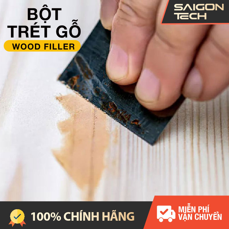BỘT TRÉT GỖ - WOOD FILLER MÀU VÀNG GỖ CHUYÊN DỤNG, TRÁM CÁC VẾT NỨT, LÀM NHẴN BỀ MẶT GỖ KHÔ NHANH