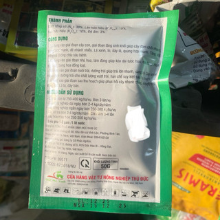 (50g) Phân bón lá Siêu Bật Chồi NPK 30-10-10 giúp cây bung đọt mạnh, mập chồi, xanh lá, dày lá, phục hồi sau thu hoạch
