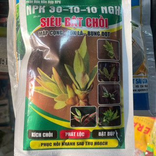 (50g) Phân bón lá Siêu Bật Chồi NPK 30-10-10 giúp cây bung đọt mạnh, mập chồi, xanh lá, dày lá, phục hồi sau thu hoạch