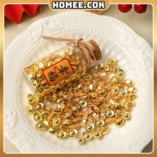 Homee.cok Lọ Hũ Vàng May Mắn Phong Thủy Thu Hút Tài Lộc, Hũ Vàng Mini Decor Bàn Làm Việc, Quà Tặng