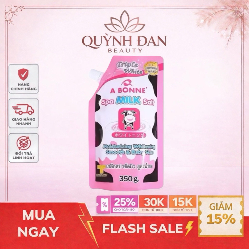 Muối bò tẩy tế bào chết body A Bonne Spa Milk Salt 350g