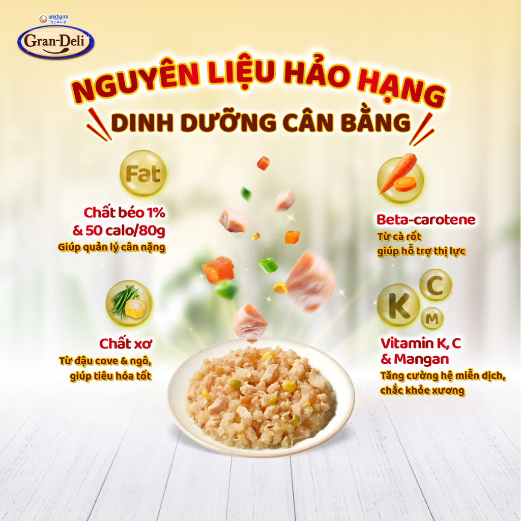 Hạt Cho Chó Gran-Deli Đến Từ Nhật Bản Gói 700g Gồm Vị Phô Mai Và Bò Mix Topping Đa Dạng