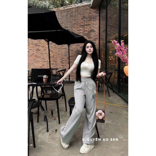 SET ÁO CỔ VUÔNG CRT MIX QUẦN ỐNG XUÔNG HOT HIT