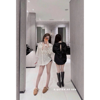 ÁO SƠ MI CỔ BẺ CHUN LƯNG HOT HIT