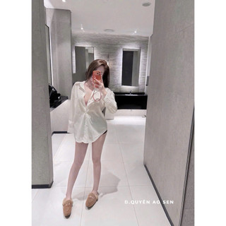 ÁO SƠ MI CỔ BẺ CHUN LƯNG HOT HIT
