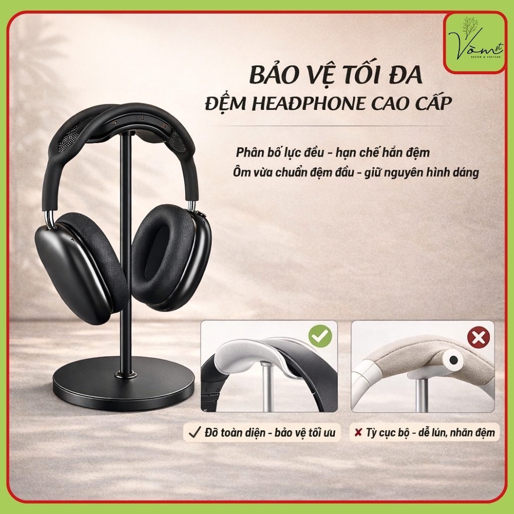 ( Kèm quà tặng ) Giá Treo Tai Nghe Chụp Tai Cao 24.5cm Vòm Decor – Thiết Kế Tối Giản Sang Trọng, Tối Ưu Không Gian