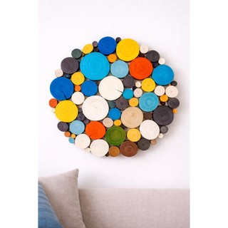 Tranh gỗ Lộc Mộc hiện đại - Tranh Mosaic Màu sắc treo Phòng khách, phòng ngủ, tranh độc bản handmade