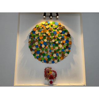 Tranh gỗ Lộc Mộc hiện đại - Tranh Mosaic Màu sắc treo Phòng khách, phòng ngủ, tranh độc bản handmade