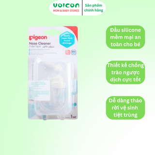 Dụng Cụ Hút Mũi Vòi Hút Pigeon Nhật Bản Cao Cấp Đầu Silicone Mềm Mại An Toàn Cho Bé Sơ Sinh