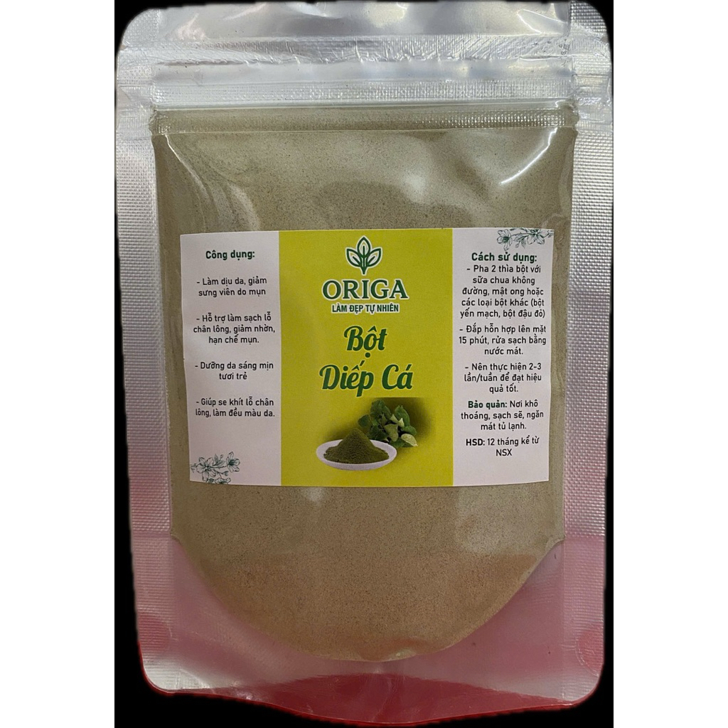Túi 100 gram bột Diếp Cá làm sáng mịn da