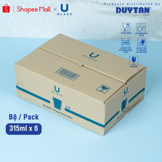 Bộ 6 Ly cốc thủy tinh U Glass 315ml kiểu lùn vuông - BUG361, thủy tinh cao cấp