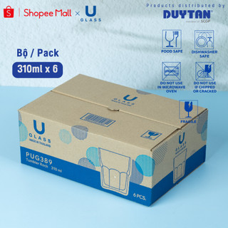Bộ 6 Ly cốc thủy tinh U Glass 310ml kiểu lùn - PUG389, thủy tinh cao cấp