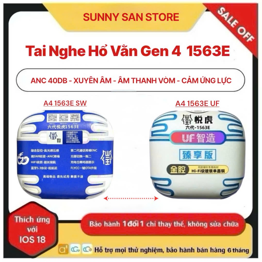 [ Ap4 1563E ] Tai Nghe Hổ Vằn Ap4 1563E - Chống Ồn - Âm Thanh Vòm - Cảm Ứng Lực SALE
