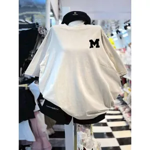 Áo Thun Tay Lỡ Logo Chữ M From Rộng Unisex Nam Nữ Mặc Đơn Giản Rễ Phối Đồ