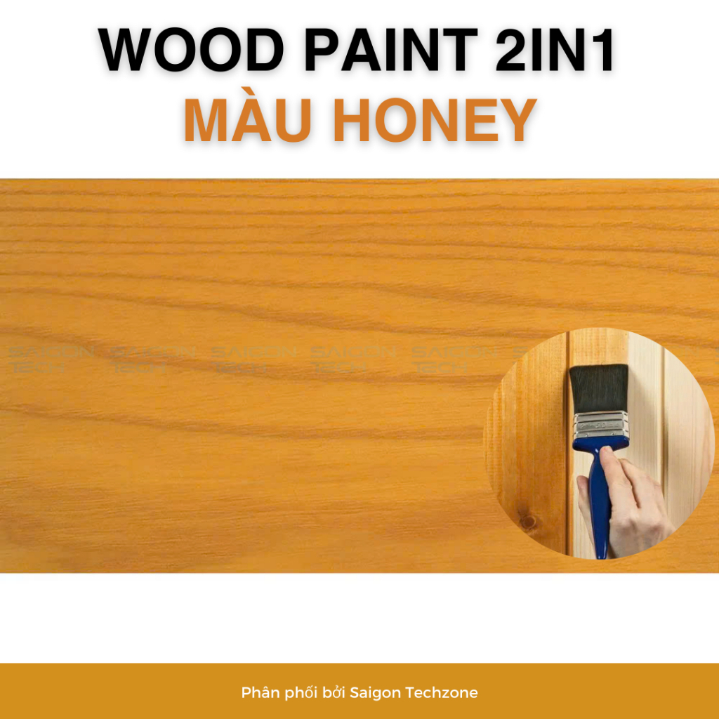 🔥Sơn Gỗ Màu Vàng Honey, Gốc Acrylic 2in1, Hoàn Thiện Gỗ, Chống Mốc, Mối Mọt, Chống Nước, Lưu Vân Gỗ