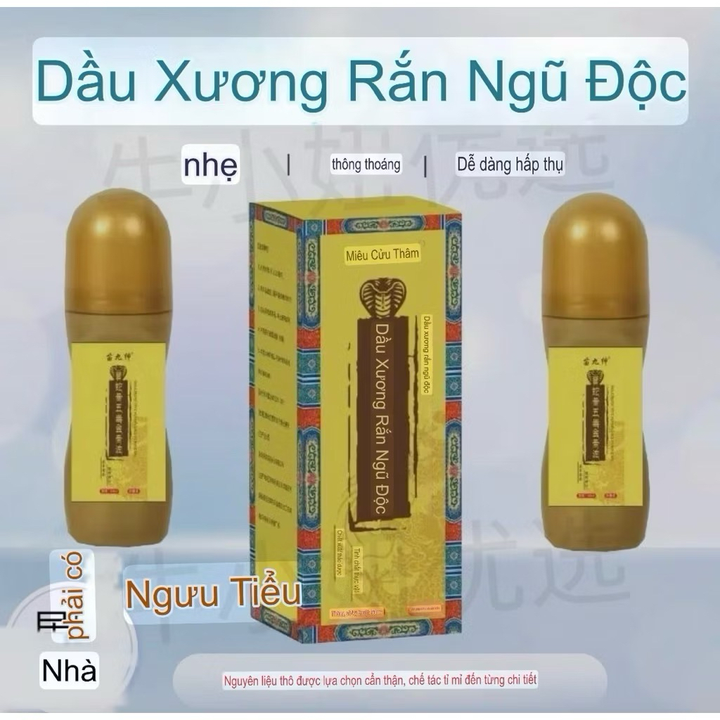Dầu Xoa Bóp Xương Khớp Rắn Ngũ Độc Hỗ Trợ Giảm Đau Nhức Xương Khớp, Làm Dịu Cơn Đau, Giảm Tê Nhức 50ml shishop94