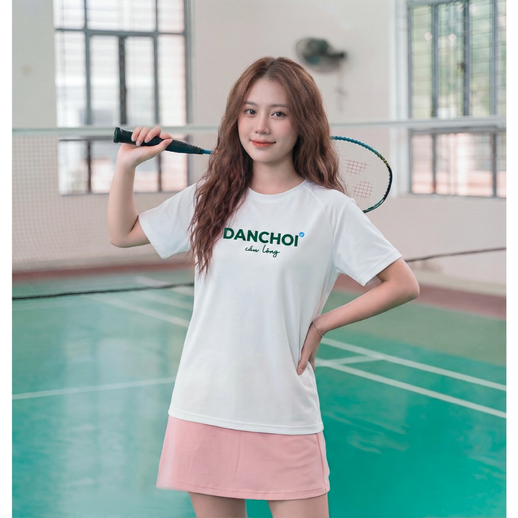Áo Thun Cầu Lông Nam Nữ Vsmash Sportwear – Họa Tiết “DANCHOI Cầu lông” | Vải Cotton Em Bé Mềm Mịn, Thoáng Mát, Thấm hút