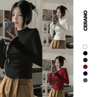 Combo 3 áo GIỮ NHIỆT nữ tay dài cao cổ 3cm GiangVu co giãn 4 chiều LÓT NỈ loại 1, Áo thun giữ nhiệt dài tay ôm body