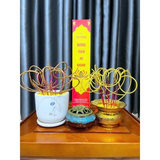 [10 tặng 2] Combo Nhang cuộn tàn số 6 An Khánh - Thơm thảo mộc mùi tết - Tàn chắc chắn làng nghề