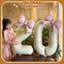 Bóng số tuổi 100cm kèm nơ hồng xinh xắn trang trí sinh nhật - tiệc decor