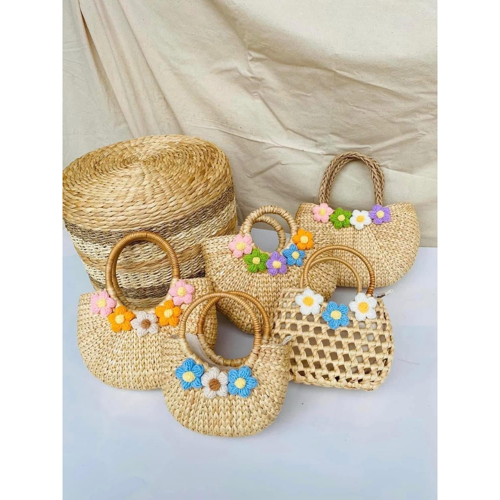 Túi cói ⚡ CỰC HOT ⚡ Túi lục bình Vintage đi biển, chụp ảnh decor, kiểu dáng siêu đẹp