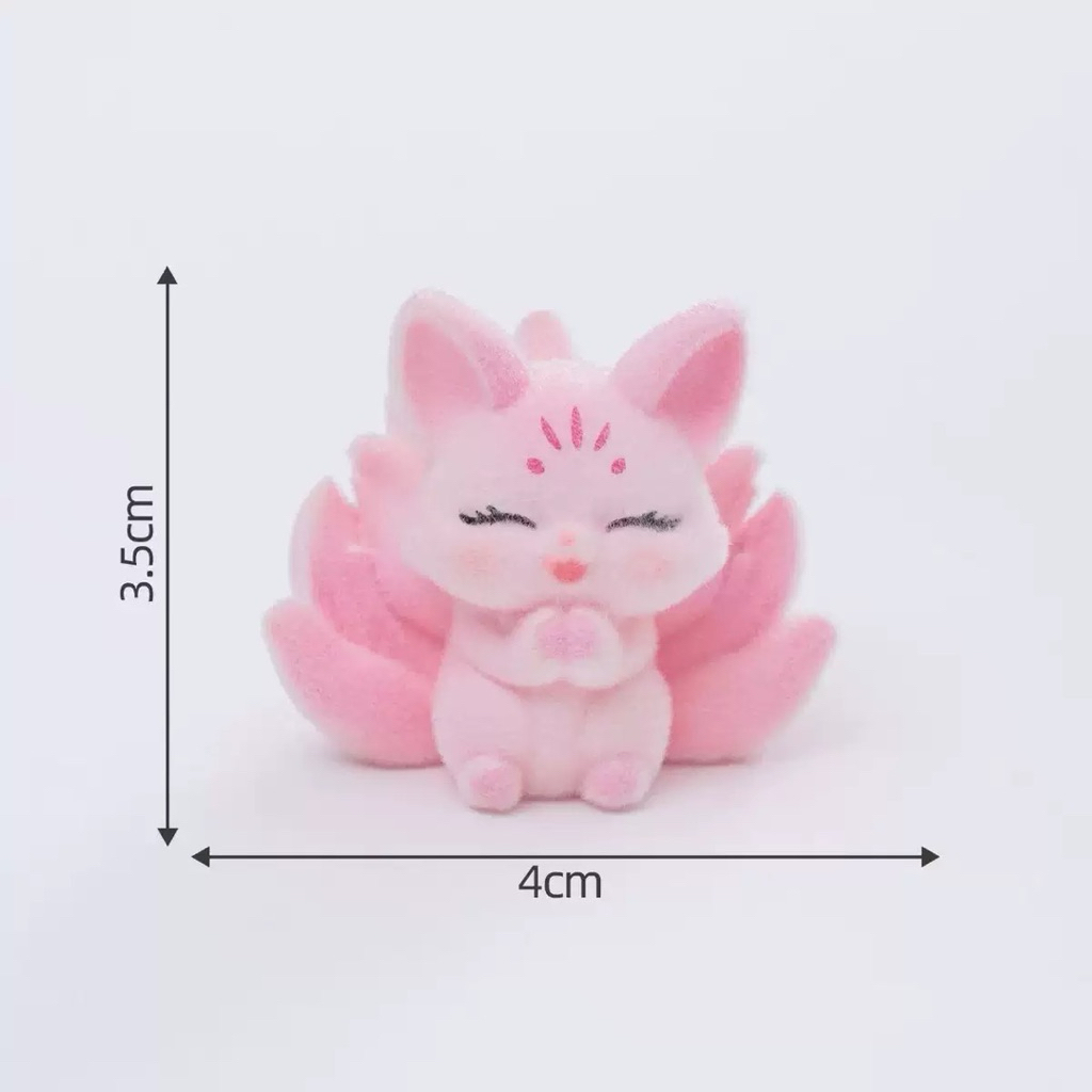 Móc Khóa Hồ Ly 9 Đuôi Mini 4cm Lông Mềm – Treo Balo, Túi Xách, Điện Thoại Siêu Cute