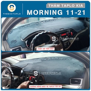 [Kia Morning 2012-2026] Thảm taplo oto da Nano Blockers UV, 3D Flare, Nhung lông tuyết viền Ziczac chống cong vênh