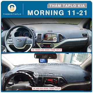 [Kia Morning 2012-2026] Thảm taplo oto da Nano Blockers UV, 3D Flare, Nhung lông tuyết viền Ziczac chống cong vênh