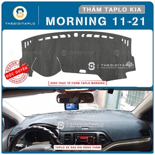 [Kia Morning 2012-2026] Thảm taplo oto da Nano Blockers UV, 3D Flare, Nhung lông tuyết viền Ziczac chống cong vênh