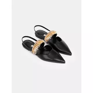 Giày búp bê mũi nhọn Slingback Jeremy - Gold Leaf Edition BB0001