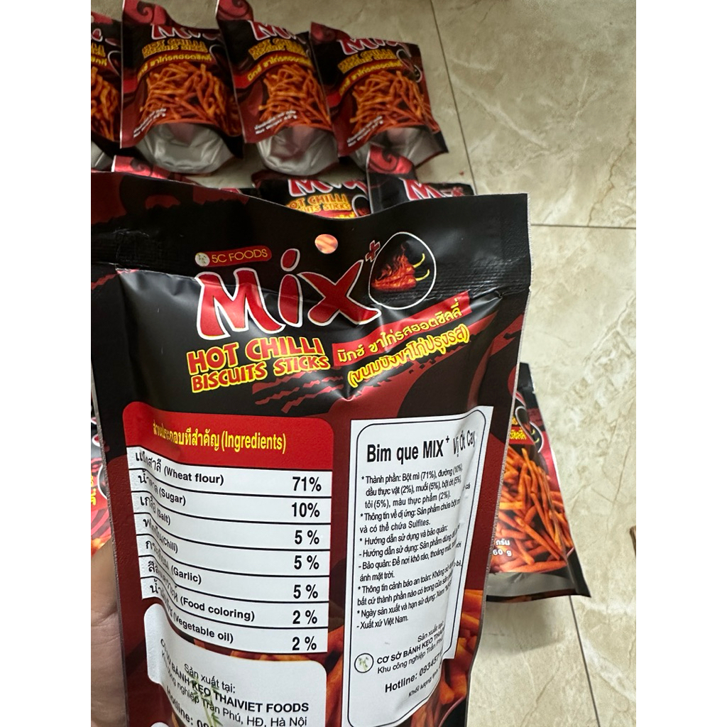 Giá Mềm Vô Địch( Mua 1 Tặng 1 ) combo 15 gói bim mix chữ thái ( thương hiệu TV Food) vị ớt cay,ăn vặt HOT