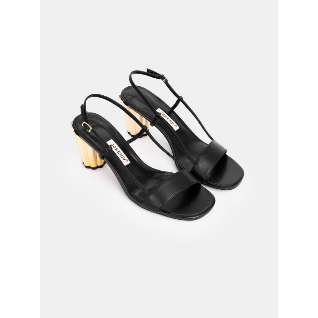 Guốc nhọn cao cấp da thật Jeremy Gold Pillar Sandals GN0011