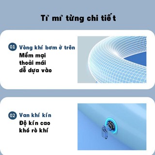 Bể bơi hơi gia đình cho trẻ em - Đáy chống trượt cao cấp, nhiều kích thước cho bé vui chơi an toàn
