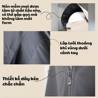 Áo Chống Nắng Nữ Thun Lạnh UPF50+ Che Mặt, Co Giãn 4 Chiều, Mũ Che Trán, Túi Khoá – Form Cánh Rơi