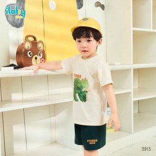 Bộ Đồ Bé Trai ILABY HCM Cotton Tự Nhiên In Khủng Long 3D, Đồ Bộ Cho Bé Đi Học, Đi Chơi Siêu Mát [3913]
