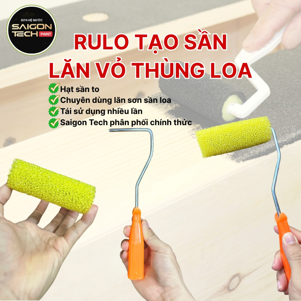 [2026] Con Lăn Tạo Sần, Rulo Lăn Tạo Hiệu Ứng, Lăn Vỏ Thùng Loa, Lăn Sơn Hiệu Ứng Cỡ Trung Size 10cm