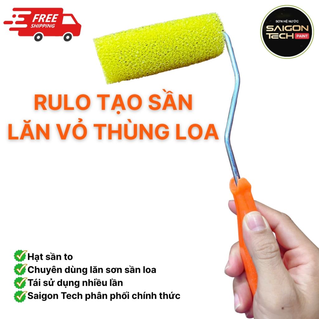 [2026] Con Lăn Tạo Sần, Rulo Lăn Tạo Hiệu Ứng, Lăn Vỏ Thùng Loa, Lăn Sơn Hiệu Ứng Cỡ Trung Size 10cm