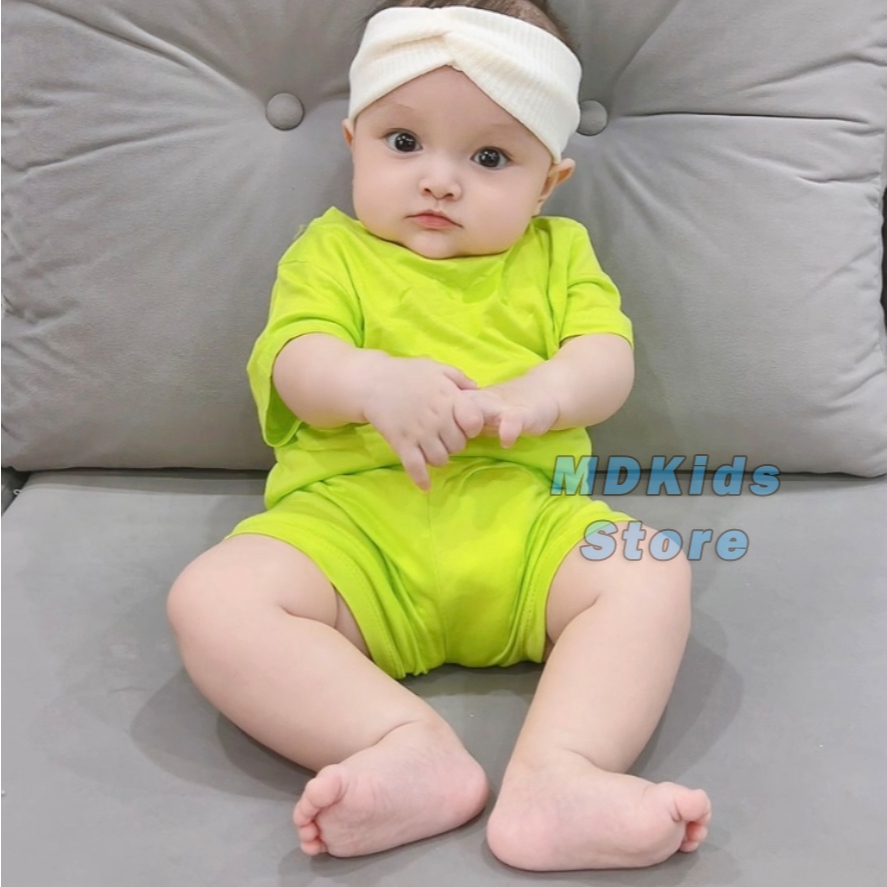 Bộ quần áo cộc tay thun lạnh MDKIDS cho bé trai và bé gái 5-15kg. - 1