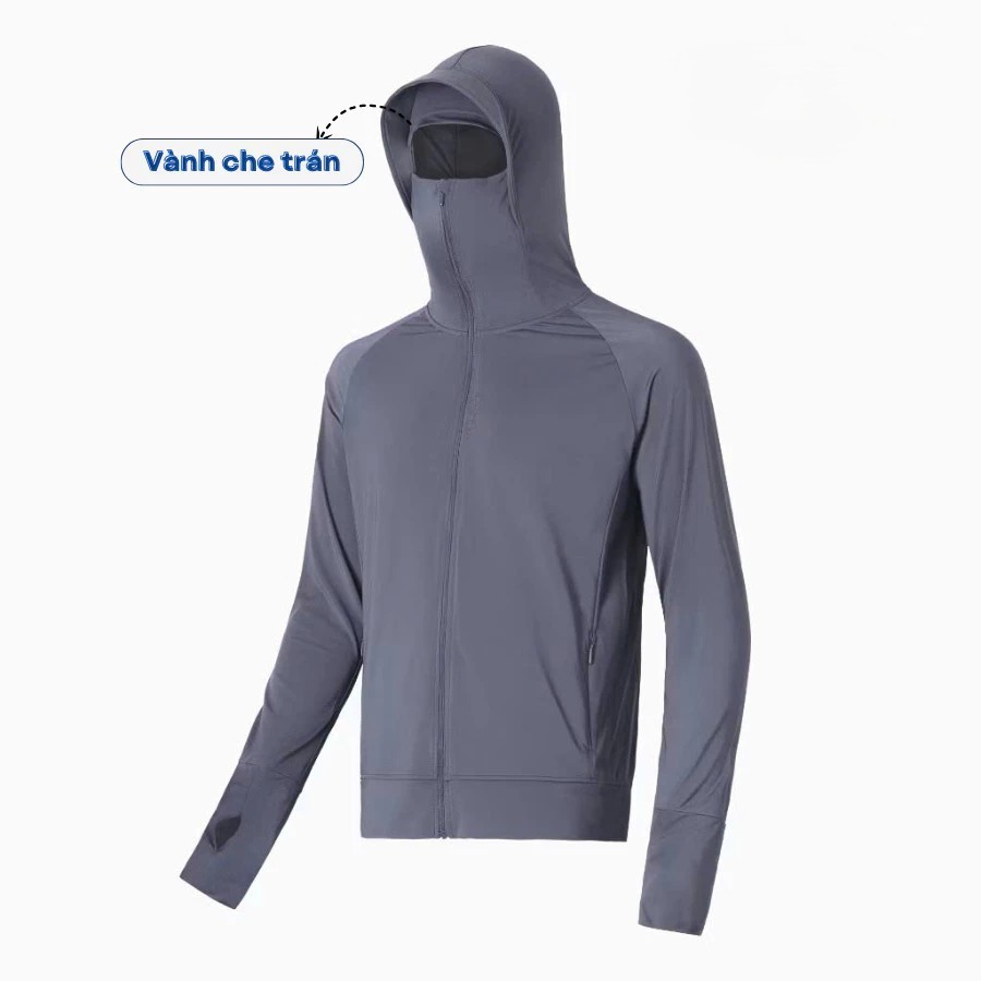 Áo khoác chống nắng 2 lớp che trán UPF50+ chống tia UV nam nữ
