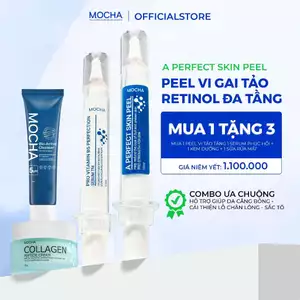Peel Siêu Vi Tảo Mix Retinol MOCHA Giúp Tái Tạo Da Căng Bóng Khỏe Mạnh Peel Da Tại Nhà Bộ 4 Món