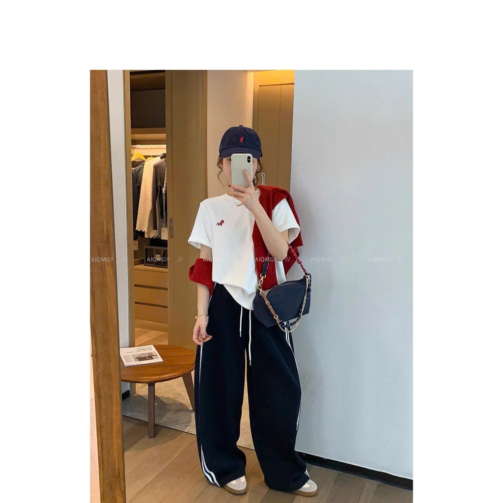 Áo thun baby tee thêu hình mác Doudou