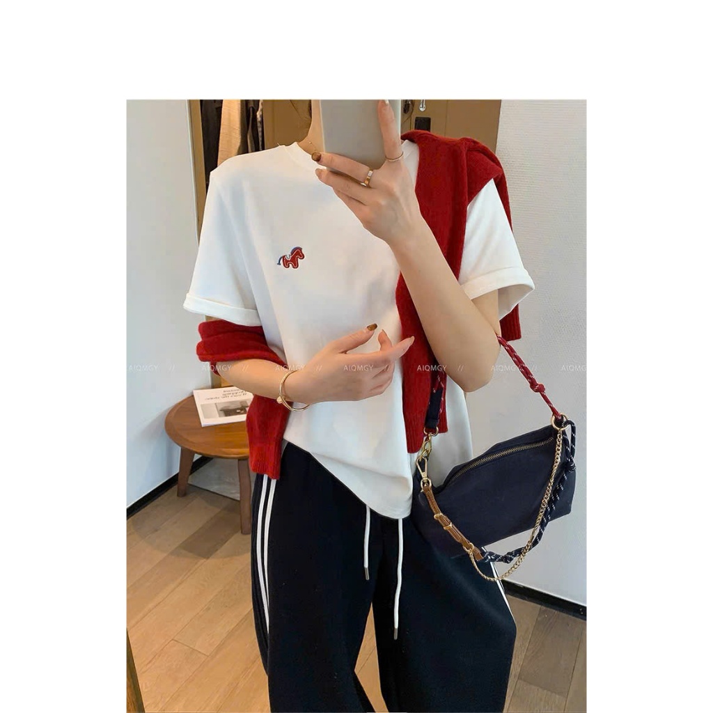 Áo thun baby tee thêu hình mác Doudou