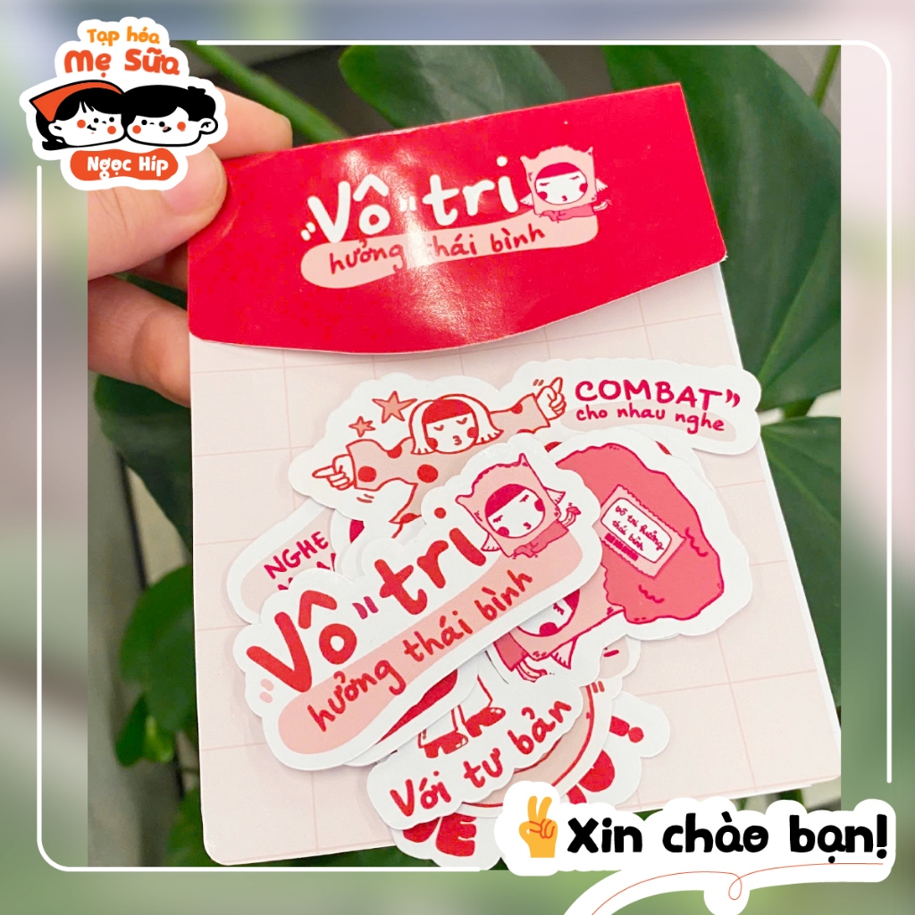 Sticker Pack “Vô tri hưởng thái bình” – 10 sticker cute dán laptop, điện thoại, sổ tay